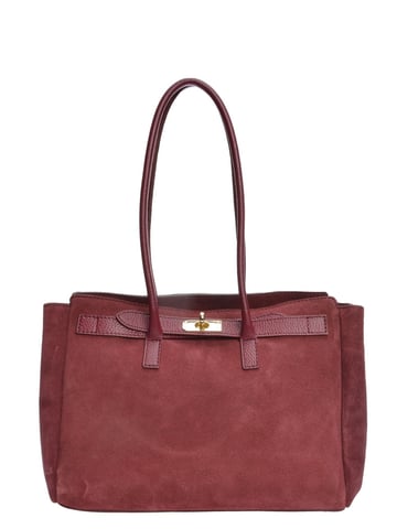 Isabella Rhea Burgundy Cow Leather Bag