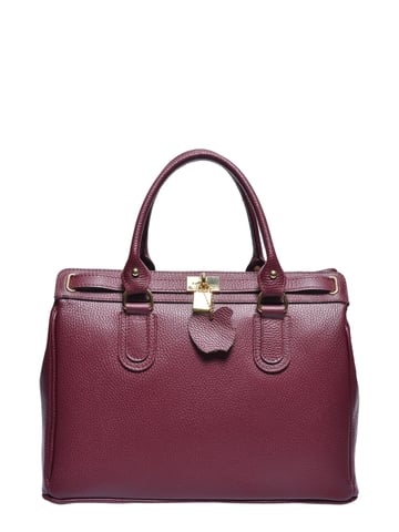 Roberta M Wine-Coloured Cowhide Leather Bag