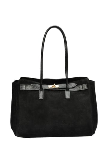 Isabella Rhea Black Cowhide Leather Bag