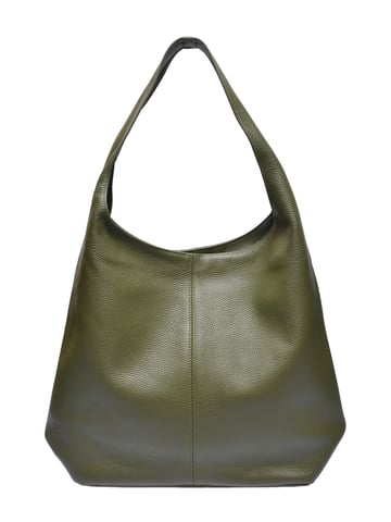 Anna Luchini Khaki Cowhide Leather Bag
