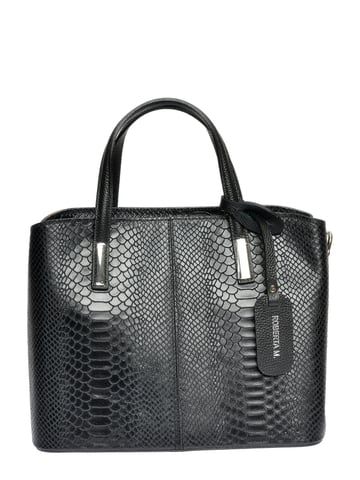 Roberta M Black Cowhide Leather Bag