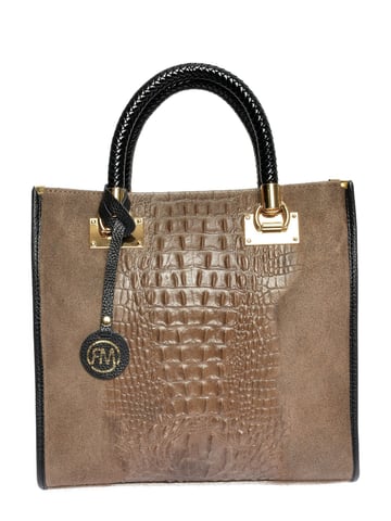 Roberta M Beige Cowhide Leather Bag