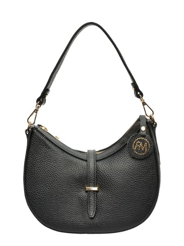 Roberta M Black Cowhide Leather Bag