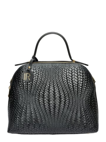 Isabella Rhea Black Cowhide Leather Bag