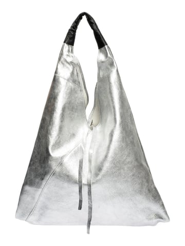 Isabella Rhea Silver Cowhide Leather Bag
