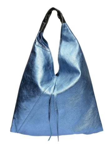 Isabella Rhea Blue Cowhide Leather Bag