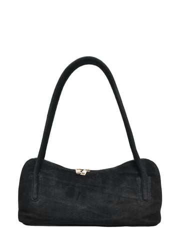 Luisa Vannini Black Cowhide Leather Bag