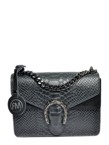 Roberta M Black Cowhide Leather Bag