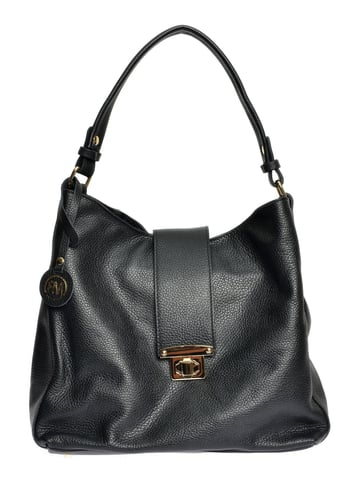 Roberta M Black Cowhide Leather Bag