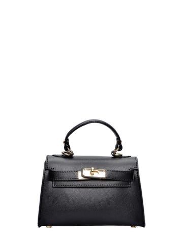 Isabella Rhea Black Cowhide Leather Bag