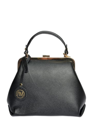 Roberta M Black Cowhide Leather Bag