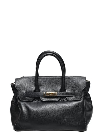 Luisa Vannini Black Cowhide Leather Bag