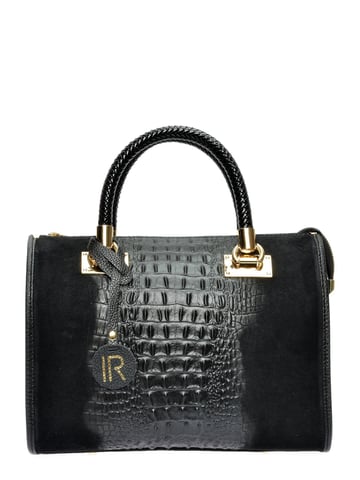 Isabella Rhea Black Cowhide Leather Bag