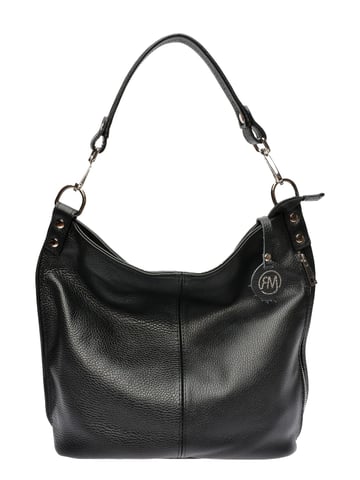 Roberta M Black Cowhide Leather Bag