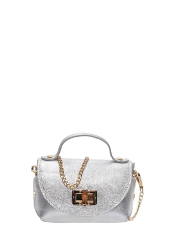 Roberta M Silver Cowhide Leather Bag