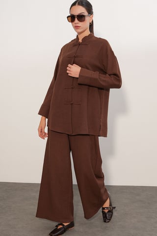 2-delige set met oversized overhemd en broek