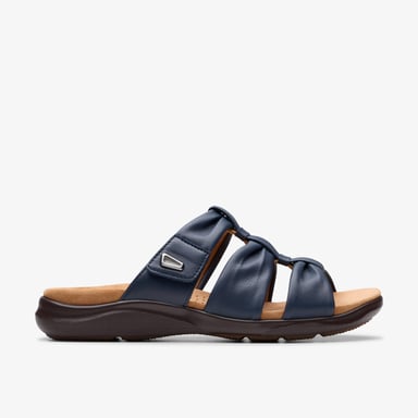 Kitly Slide Navy Leather Sandals