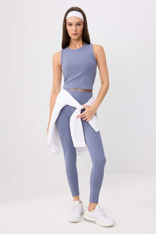 TRENDYOLMİLLA Women's Blue Plain Sleeveless Regular fit Blouses