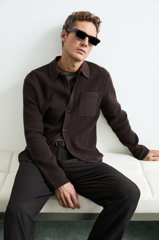 LUFIAN Men's Button-Front Knit Cardigan