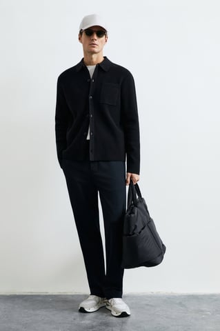 LUFIAN Men's Button-Front Knit Cardigan
