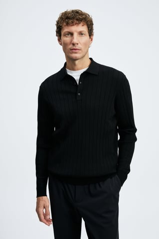 LUFIAN Men's Long Sleeve Polo Sweater