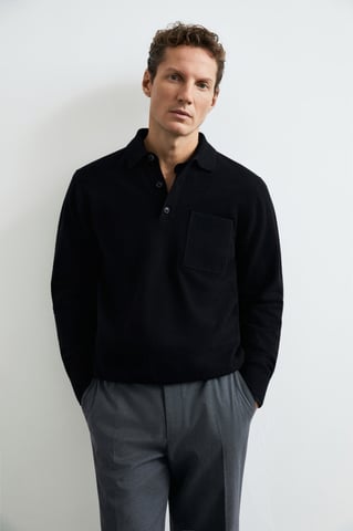 LUFIAN Men's Knit Polo Sweater