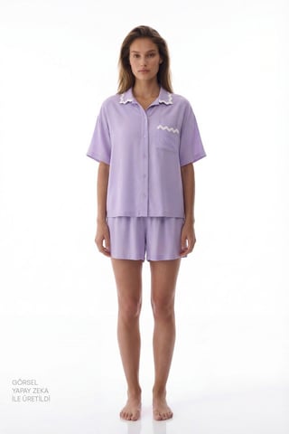 Penti Ella pyjamaset met kanten shorts en korte mouwen