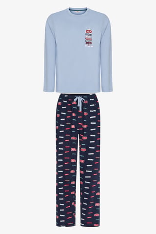 Penti Aurora Station herenpyjamaset met geometrisch patroon en lange mouwen