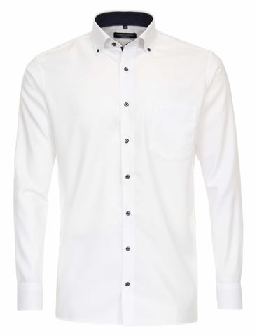 Casa Moda Comfort Fit white piqué shirt