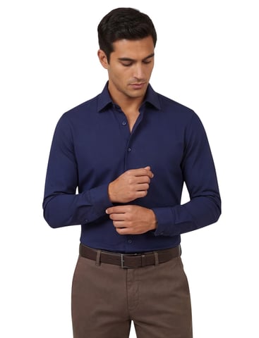Boss Black P-Hank plain dark blue shirt