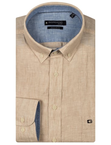 Giordano linen shirt camel marl
