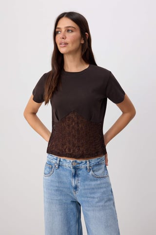 TRENDYOLMİLLA Women's Brown Plain Short Fitted Blouses
