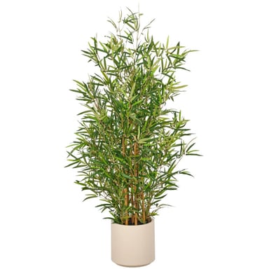 Kopu ® kunstplant bamboe 130 cm 1978 bladeren crème pot fargesia
