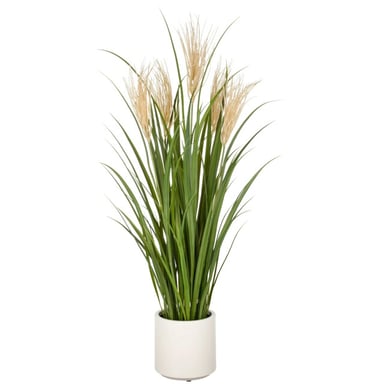 Kopu ® kunstplant siergras 125 cm met pluimen crème pot
