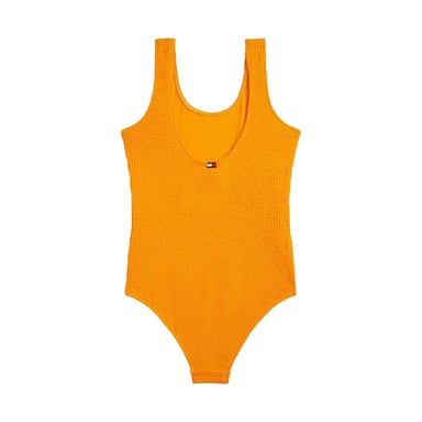 Tommy Hilfiger Girls Scoop Neck One Piece Swimsuit (Orange)