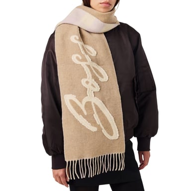 Boss Gingham Reversible Scarf (Rust)