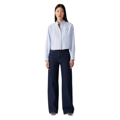 Levis Womens/Ladies Cotton Blend Wide Leg Jeans (Shaded Blue)