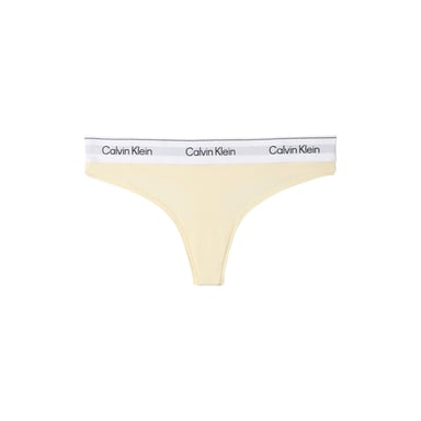 Calvin Klein Womens/Ladies Logo Cotton Blend Thong (Yellow Pear)