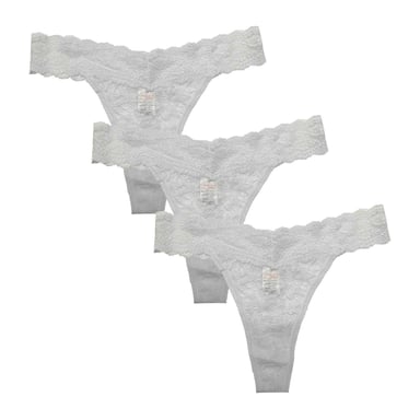Be You Womens/Ladies Floral Lace Thong (Pack of 3) (White)