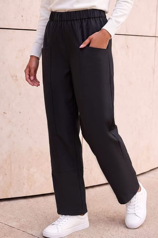 Petite broek met opgestikte zakken