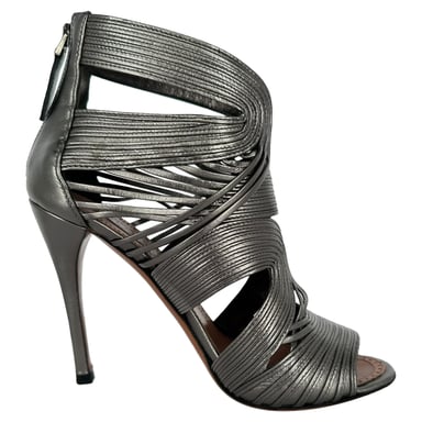 Alaïa Cage Wave naaldhakken van zilverkleurig leer