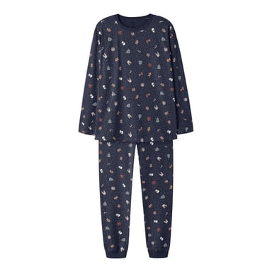 Name It Women's/Men's Christmas Pyjama Set Long NANVISMAS Dark Blue