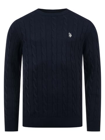 U.S. POLO ASSN. men’s cable knit jumper – 100% cotton