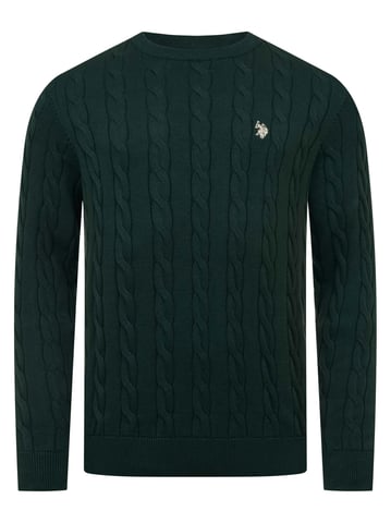 U.S. POLO ASSN. men’s cable knit jumper – 100% cotton