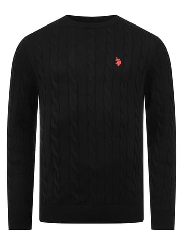 U.S. POLO ASSN. men’s cable knit jumper – 100% cotton
