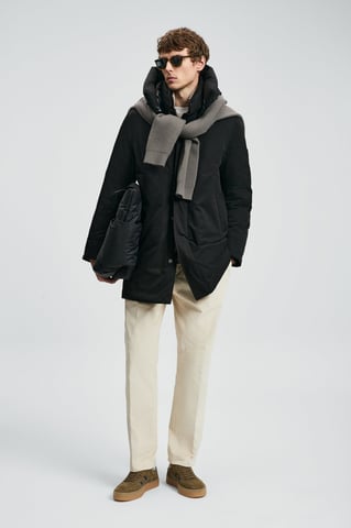 LUFIAN Men's Hooded Goose Down Parka