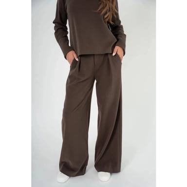 Corel Amsterdam ella pants wide milano brush flannel 1009-3353 20 brown