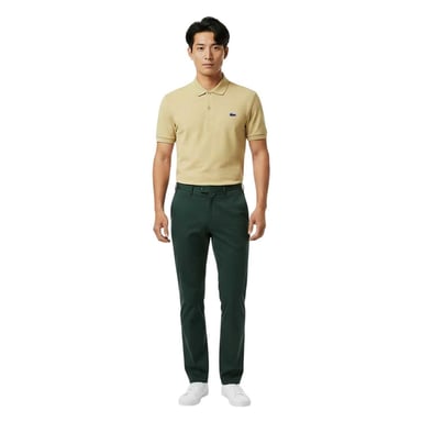Lacoste Mens Chest Logo Regular Polo Shirt (Beige)