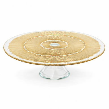 Casa di Elturo Aurelia cake stand with foot – glass cake plate – – Ø 33 x H. 10,3 cm