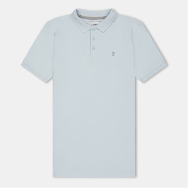 Farah Bugsworth T-shirt met kraag, borduursel en korte mouwen voor jongens in wit